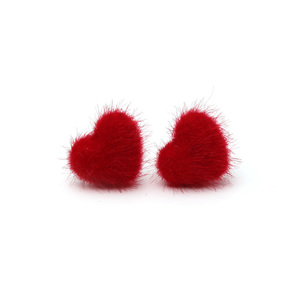 Red heart stud earrings