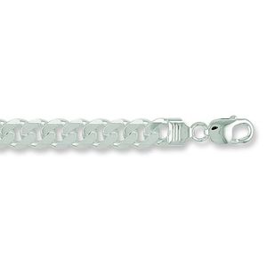 Curb Chain Bracelet, 925 Silver, L, 8