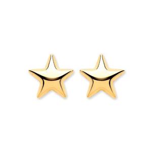 9ct Yellow Gold Star Stud Earrings 