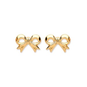 9ct Gold Bow Stud Earrings