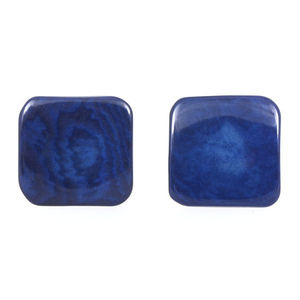 Blaue Tagua Quadrate Ohrclips, 20mm