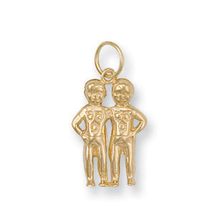 Gemini Zodiac, 9ct Gold