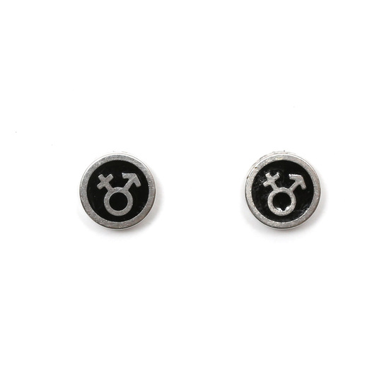 Mens 316L Stainless steel stud magnetic clip-on...