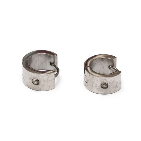 Mens 316L Stainless steel huggie hoop earrings...