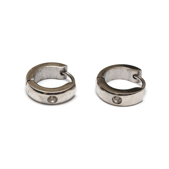 Mens 316L Stainless steel huggie hoop earrings...