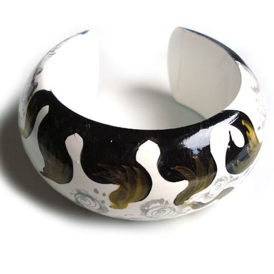 Black Fames on White Bangle