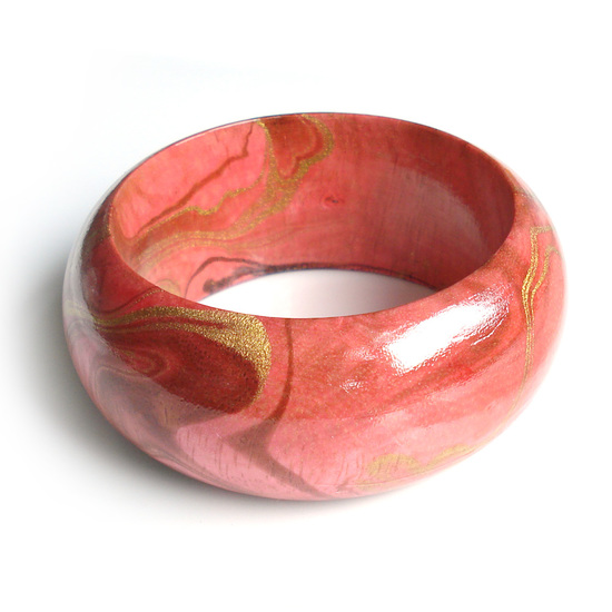 Pink Marble Effect with Golden Veins