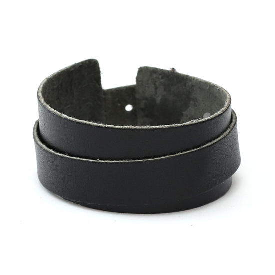 Schwarzes Unisex Armband mit Doppelriemen