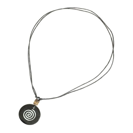 Handmade White Spiral on Black Disc Adjustable...