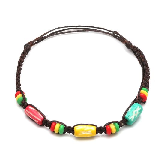 Handmade vibrant beads braided adjustable wax...