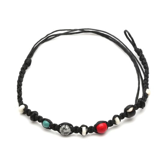 Handmade multicoloured beads braided adjustable...