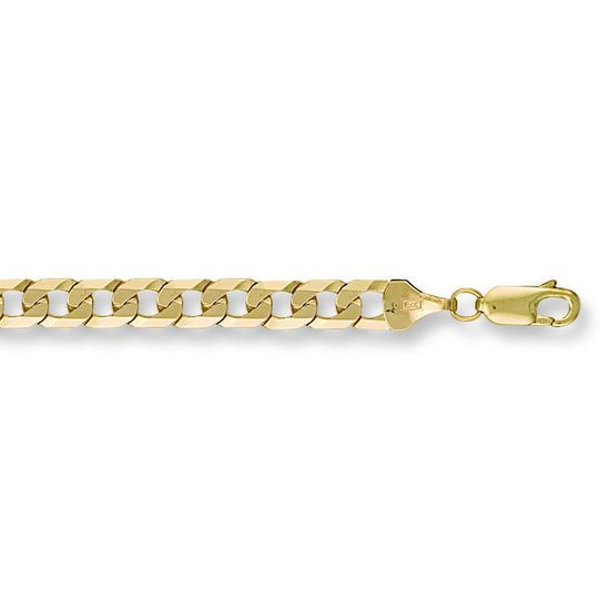 Flat Curb 9ct Gold Chain, S, 18