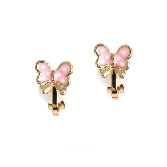 Pink Butterfly Clip On Earrings