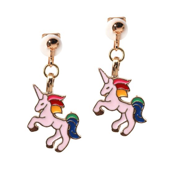 Light Pink Unicorn Drop Clip On Earrings