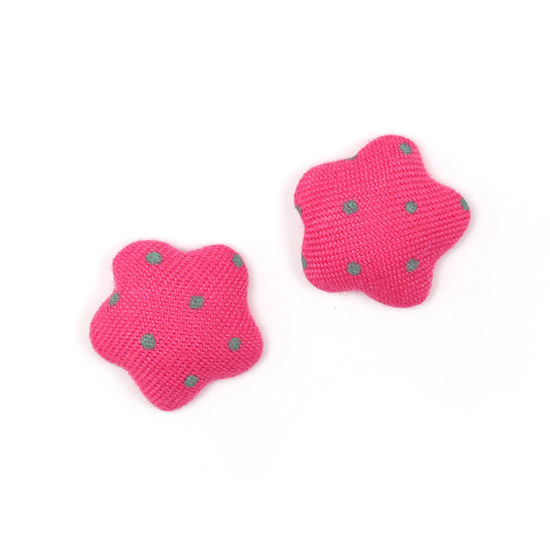 Camellia pink polka dots fabric covered star shape...