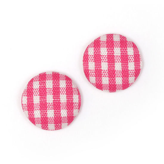 Stoffbespannte Knöpfe mit rosa Vichy Muster