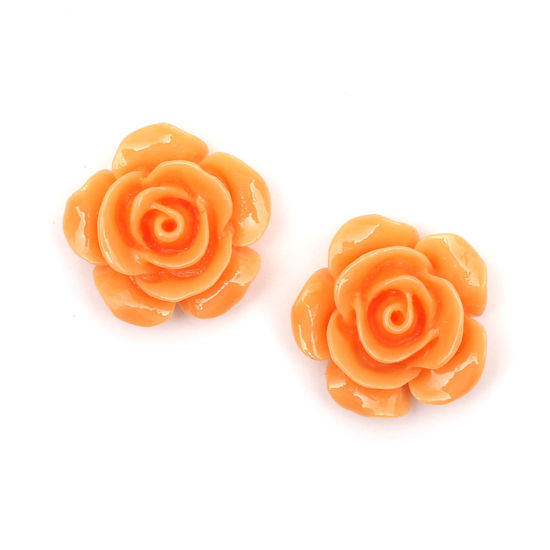Saddle brown rose flower with gold-tone clip earrings