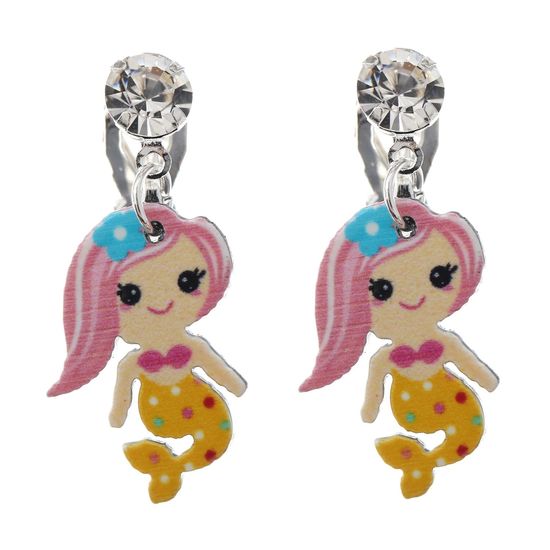 Mermaid clip sales on earrings