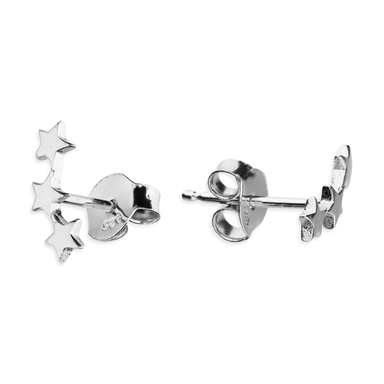 Curved 3 Stars Earrings