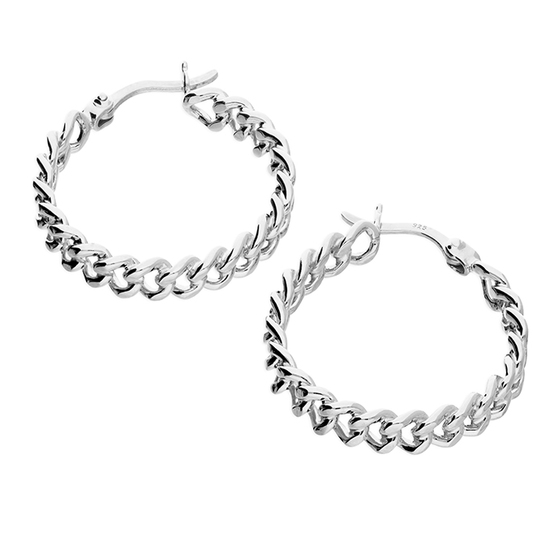 Chain Link Creole Hoop Earrings