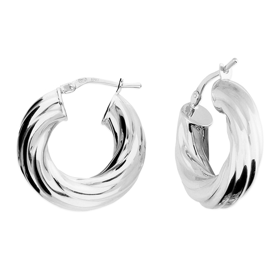 Thick Swirled Hinged Hoop Earrings