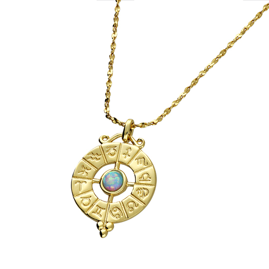 Zodiac Signs Necklace with Opal