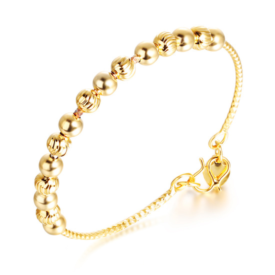 18ct gold plated ball bangle