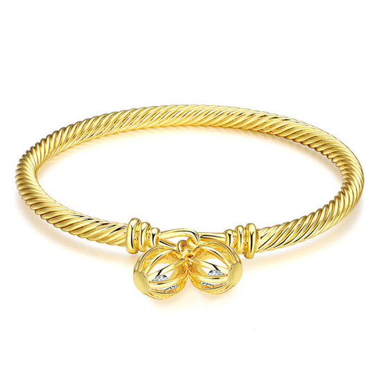 24ct gold plated twisted bangle