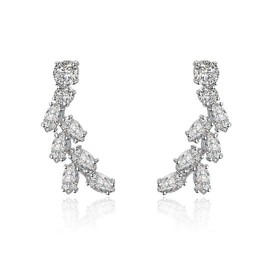 Sparkling Cascade Cubic Zirconia Crystals Stud...