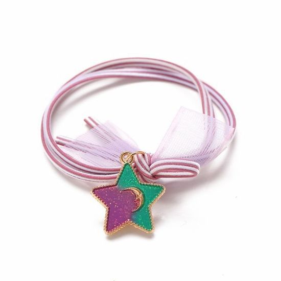 Purple and Green Star Charm Hair Bobble