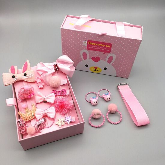Pink 17 PCS Kids Hair Accessories Set With Gift...
