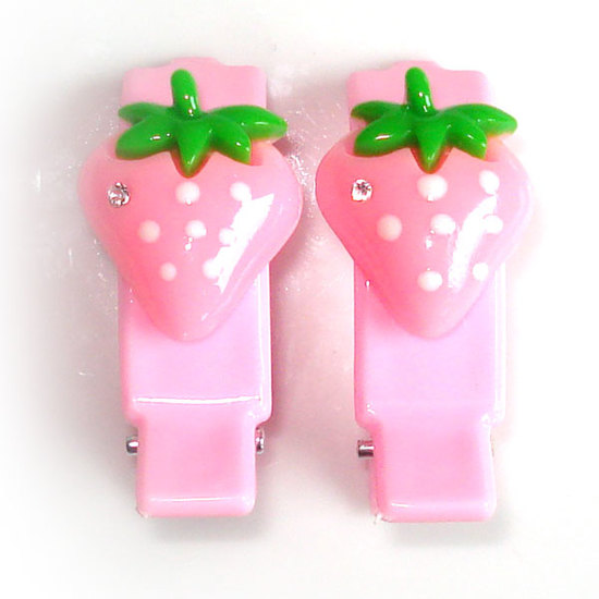 Strawberries on pink Clips (Pair)