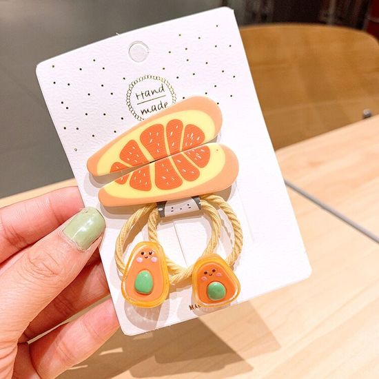 Orange Grapefruit Hair Clips and Avocado Hair...