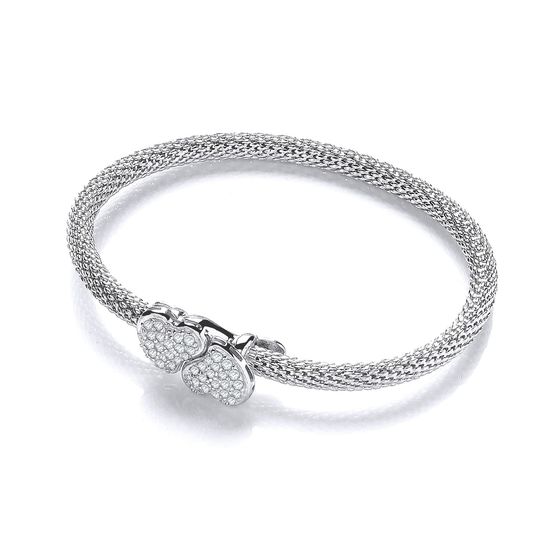 Light Pop Corn Heart CZ Bangle