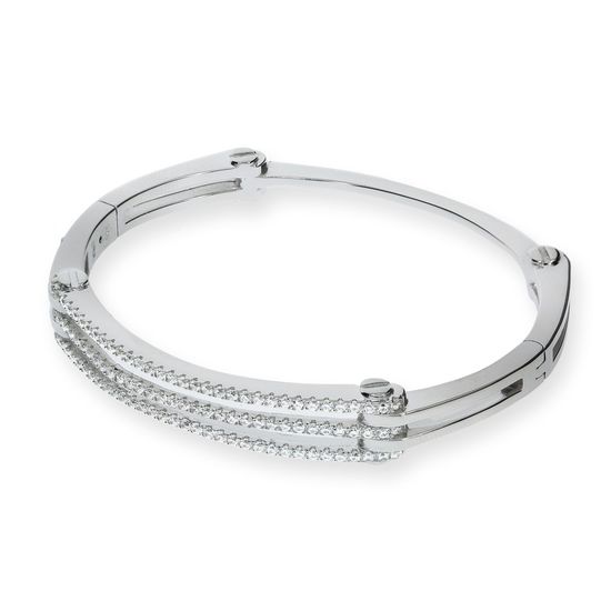 Micro Pavé Two Row CZ Interlocking Cuff...