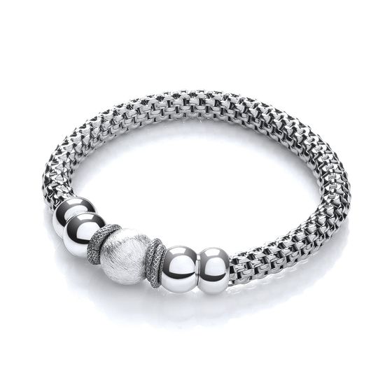 Mesh Fancy Bracelet Ruthenium-finish