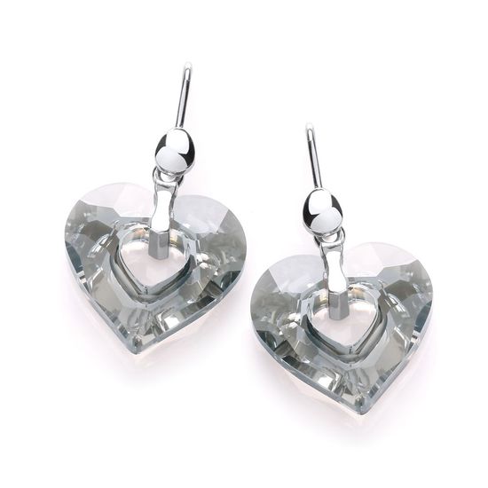 Swarovski Crystal Heart Shape Drop Earrings