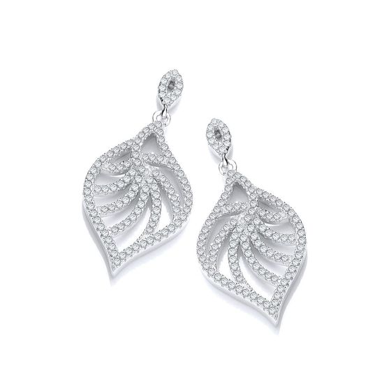 Micro Pavé Leaf Shape Earrings