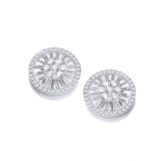 Micro Pavé CZs Circle of Life Silver Earrings