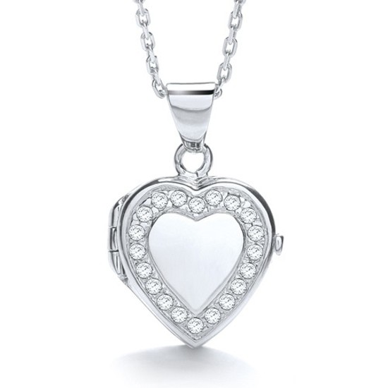 Heart Shape Locket with rim of cyrstals