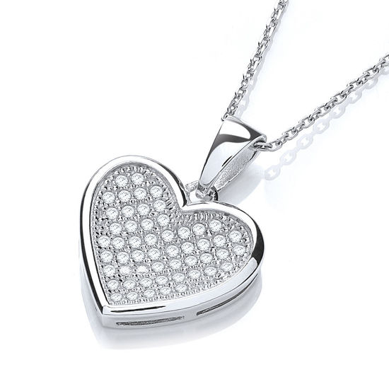 Micro Pavé Heart Pendant with 18" Chain