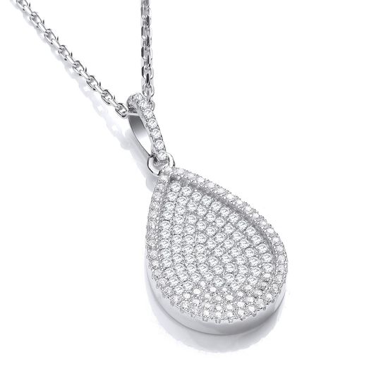 Micro Pavé Pear Shape Pendant with 18"...