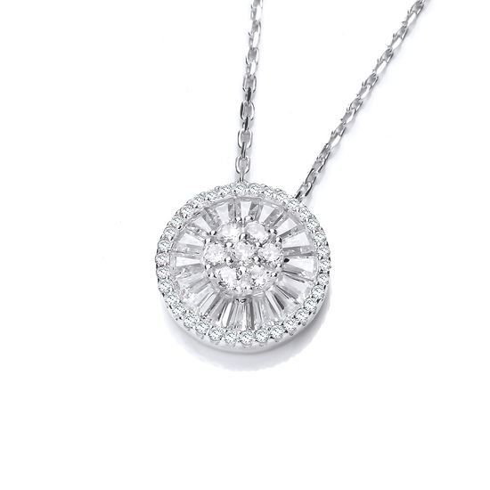 Micro Pavé CZs Circle of Life Silver Pendant with 18" Chain