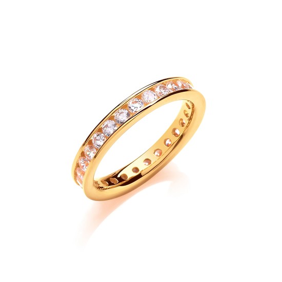 3mm Eternity Ring, Gold-plated Silver