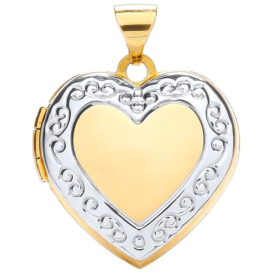 Heart Locket, 9ct 2-Colour Gold