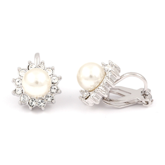 Austrian crystal with white simulated pearl white...