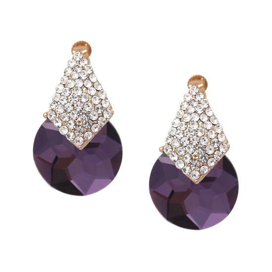 Purple Faceted with Diamante Kite Shaped Screw...