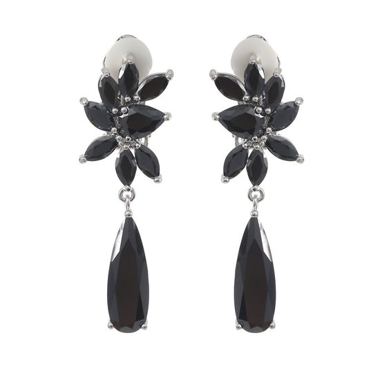 Bridal Black Marquise and Teardrop Cubic Zirconia...