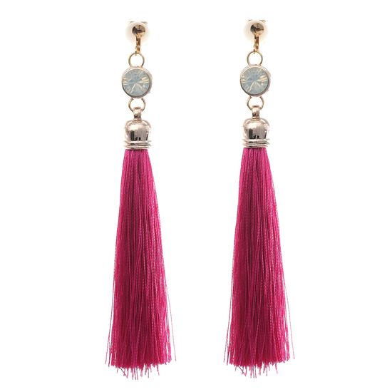 Fuchsia Tassel with Opal-esque Statement Drop...