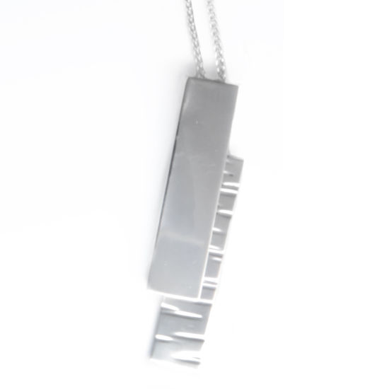 Rectangular Textured Sterling Silver Pendant,...